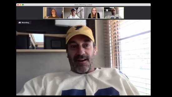 Jon Hamm played Kahoot! online with JBS students. 