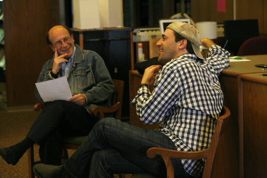 Wayne Salomon (left) with Jon Hamm. 
