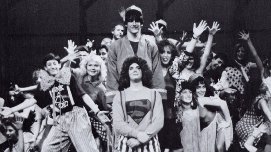 Here's Jon Hamm when he was in Godspell at John Burrougs School.
