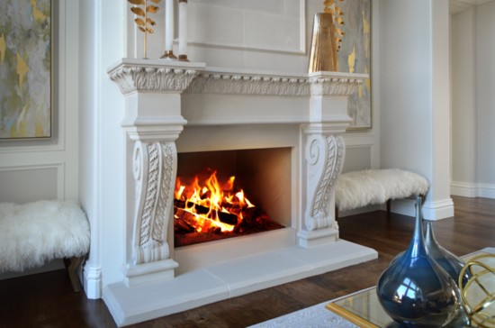 Fireplaces become works of art through the artistry of Renaissance Cast Stone.