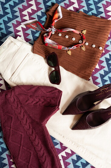 Cream denim is essential for fall palettes. Indigo.
