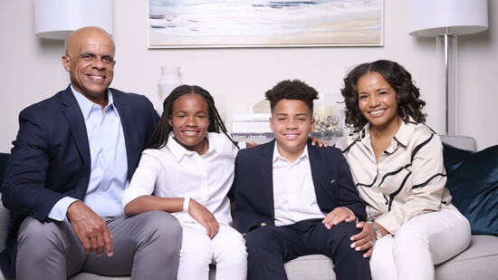 Kevin Christie with his family.