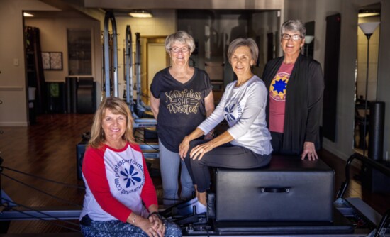 Pilates Fore Golfing ladies - Vicki Conroy, Sally Boley, Cindy Cooper, Marsha Mechtley