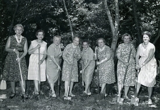 Members break ground for the clubhouse in 1964