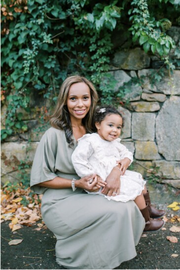 Toni Strong with her daughter. 