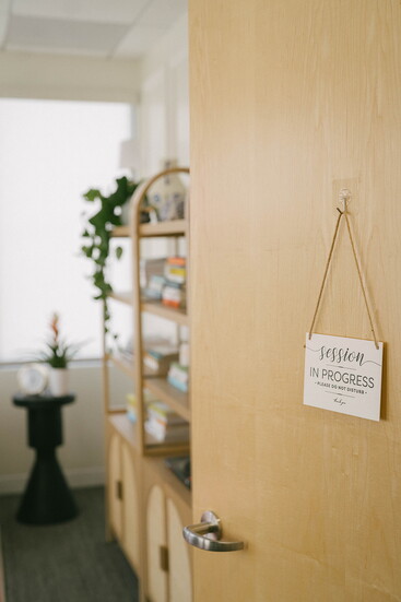 The entrance to a therapy room