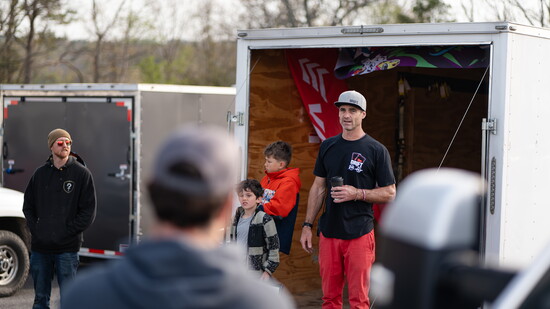 Groff ministers to event attendees at Drift NWA's Tōge event