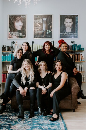 Tara Kennedy and team members at Trend Salon Photo credit: Jill Ferrer