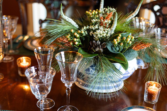 Holiday decor at the Belle Terre Estate. Photo Credit: Jackson Smith - The Smiths Photography