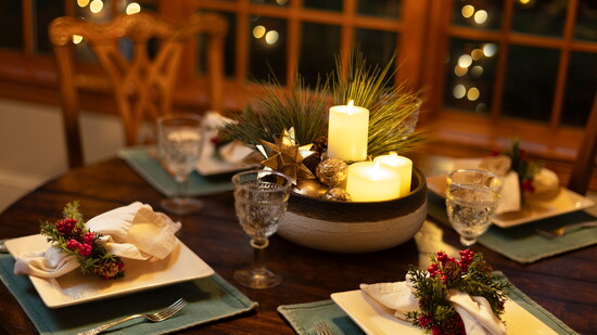 Holiday decor at the Belle Terre Estate. Photo Credit: Jackson Smith - The Smiths Photography