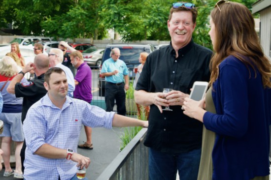 Side Lot's Brewer Phil Castello (left) Shares a Beer with co-founder Brittany Barth and Michael BeightolShares