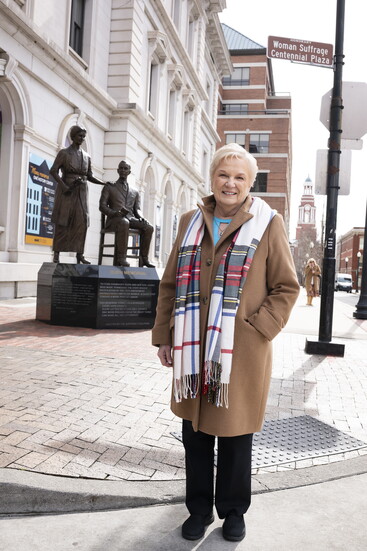 Wanda Sobieski at the Burn Memorial, honoring Harry T. Burn and his mother, Febb Burn