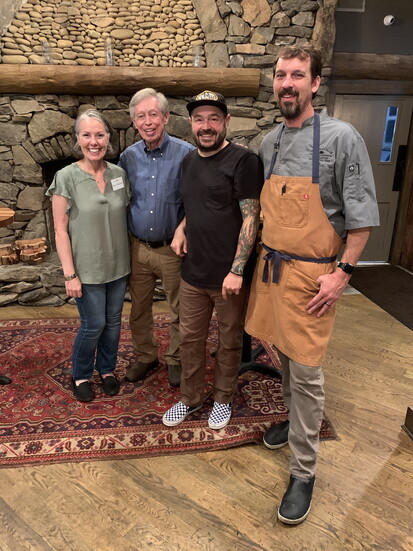Amy Campbell, Allan Benton, Chef Sean Brock and Chef Jeff Carter at Dancing Bear Appalachian Bistro