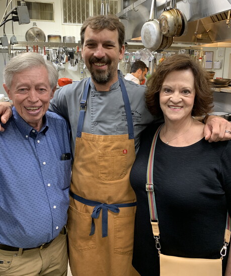 Executive Chef of Dancing Bear Appalachian Bistro Jeff Carter with Allan and Sharon Benton of Benton’s Smoky Mountain Country Hams at Dancing Bear Appalachian B