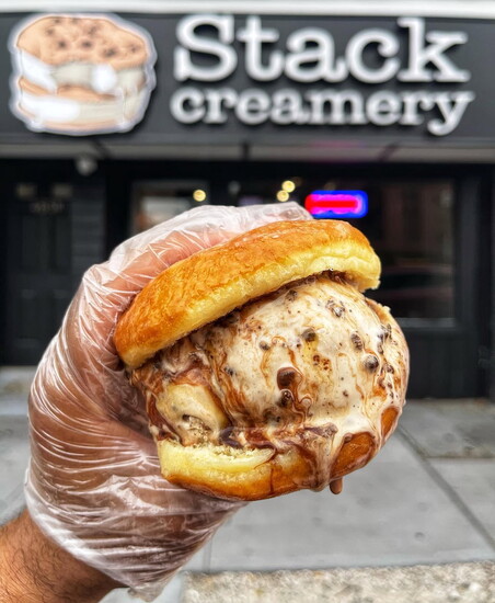 Donut ice cream sandwich from Stack Creamery