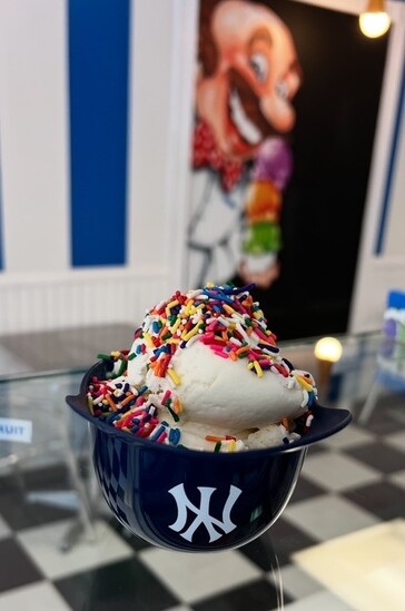 Yankee Hat bowl of ice cream at Uncle Louie G's