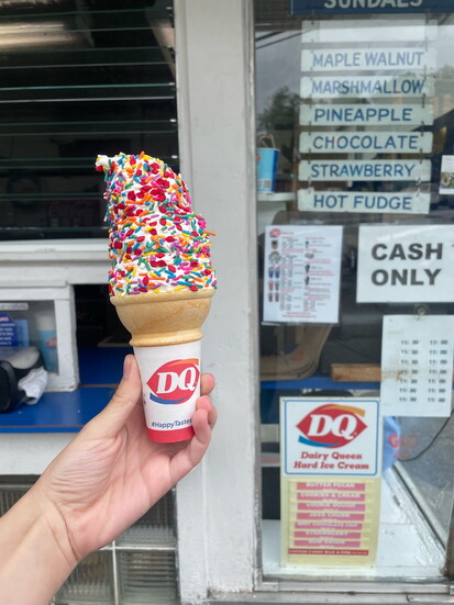 A sprinkle cone from Dairy Queen Montvale