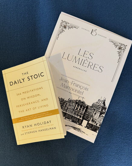 Ryan Holiday's book is in each room at Les Lumieres