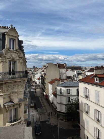 View of Vincennes from a top floor AirBNB