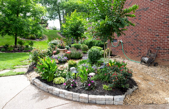 Color and sculpture are vital elements of Towana Bowle's garden.