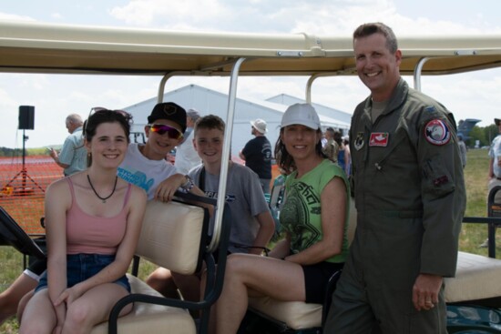 Col Dave "Moon" Halasi-Kun and family at the airshow