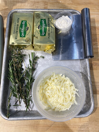 The ingredients for the savory filling.