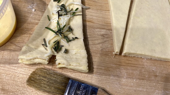 Feeling accomplished making the savory croissants.