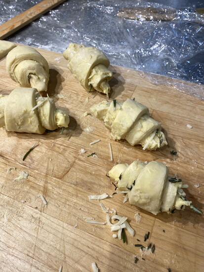 Delicious things going in the oven.