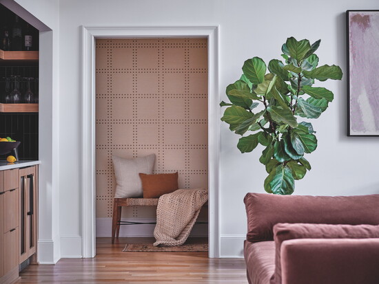 Rivets Wallpaper from Phillip Jeffries defines the vestibule 
