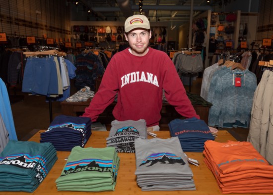 Jon Voyles displays some new Patagonia shirts.