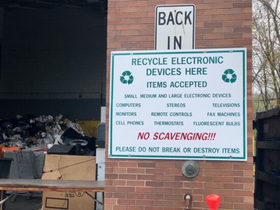 The transfer station accepts E-waste.