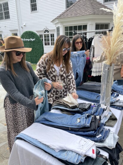 Becca Zipkin, Bianca Jonas, and Robin Kaiden seen at the denim Bar at the Westport Launch Party.