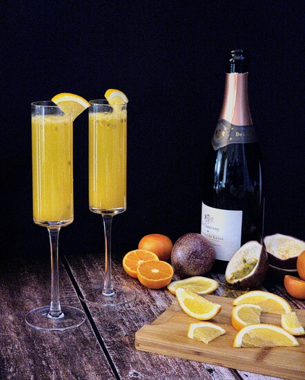Passion fruit mimosa. Photo Credit: Asha Clare.