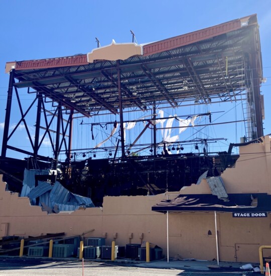 Hurricane Ian blew off the north back wall of the Venice Theatre’s main building and caused much other damage. 