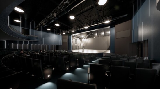 This rendering shows how the new Fly Loft will look inside the reconstructed Venice Theatre. 