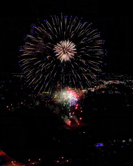 As the music ends, the Freedom Festival concludes with a spectacular fireworks show.