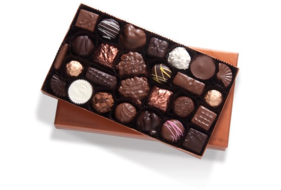 Rocky Mountain Assortment includes nutty clusters, butter creams, chewy caramels, molded chocolates, Brown Bear pecan-and-caramel patties and more.