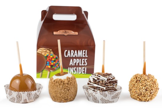 Caramel Apple Favorites includes four delicious gourmet apples: Caramel Apple, Peanut Caramel Apple, Pecan Bear™ Apple and Apple Pie Apple™.