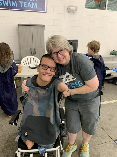 Bowen Toomey and Coach Linda Conger.