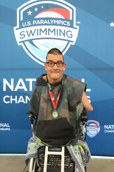 Bowen Toomey at the U.S. Paralympics Swimming Nationals. Photo Credit: Joan Wong