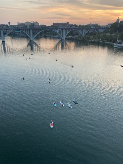 Knoxville Adventure Collective’s river tours via kayaks or paddleboards offer a whole new way to explore the city. Photo by Knoxville Adventure Collective