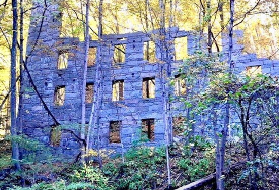 Cotton Hollow Preserve in Glastonbury inlcudes the ruins of an 18th century mill. 