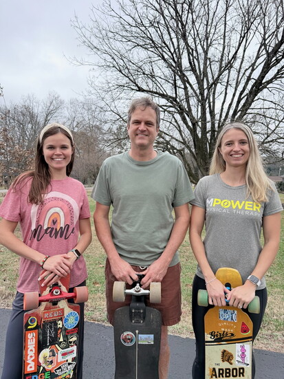 Dan Albright and his daughters, Molly Blunt (left) and Anna Hammond (right)