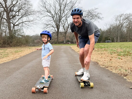 Dan Albright and his grandson.