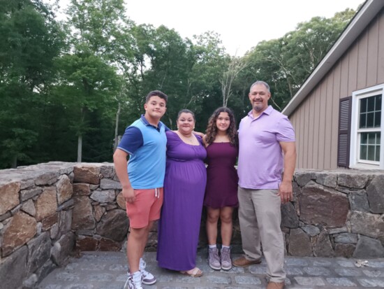 Sophia Lancin with her parents and brother.