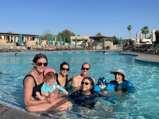Enjoying the pool with the family in Scottsdale
