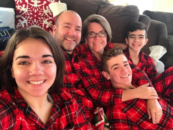 The Forrand family on Christmas morning