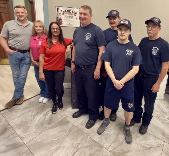 Simon and April Pataky with the Shrewsbury Fire Department