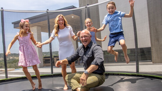 Trampoline fun for the Lines Family