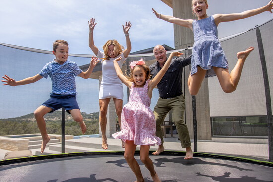 Trampoline fun for the Lines Family